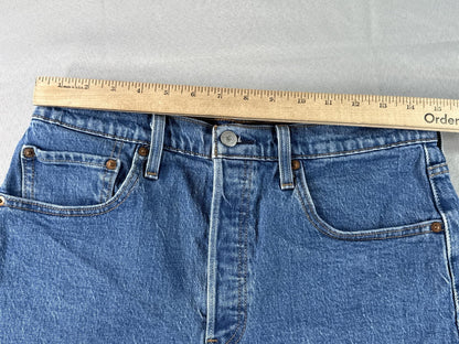 Vintage High Waisted Denim Cutoff Shorts Frayed Hem Blue Jean Summer Style