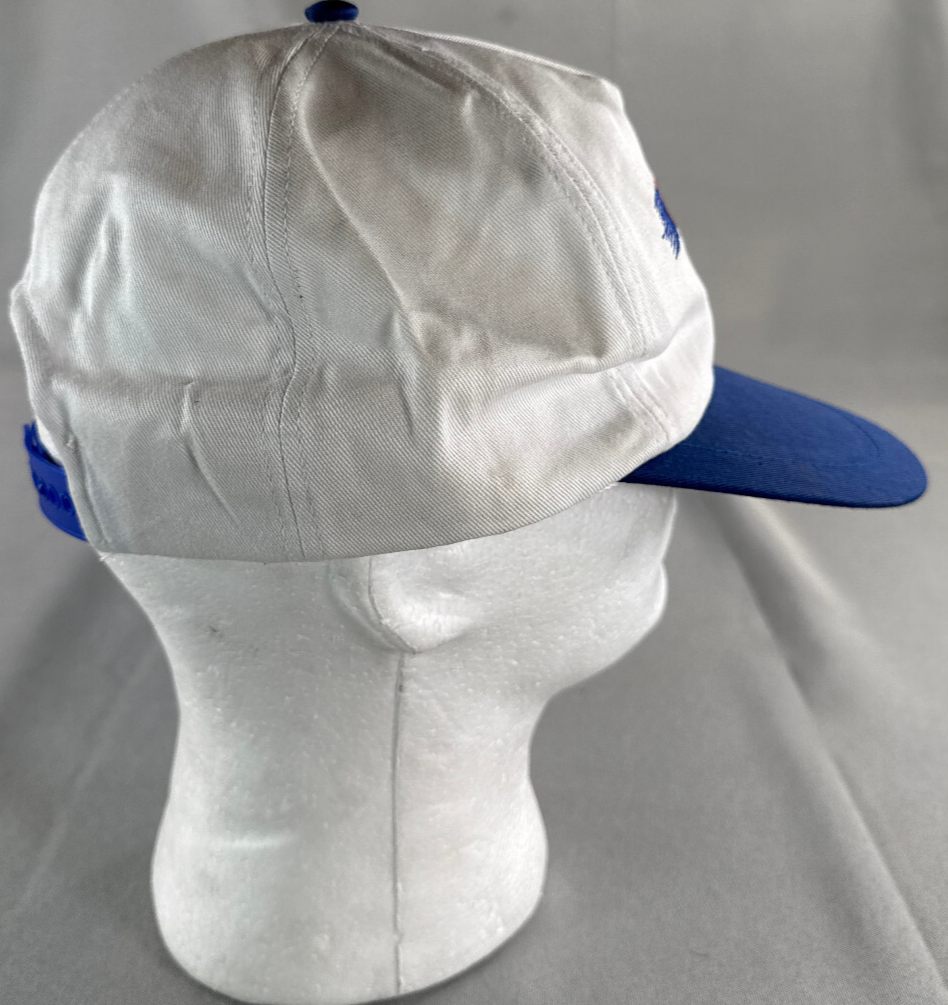 VTG Kragen Racing Snapback Hat White Blue 90s Promo Cap Taiwan Cotton OSFA NWT
