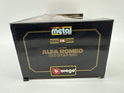 Bburago Alfa Romeo 1:18 Diecast Toy Vehicle Yellow Vintage Limited Edition