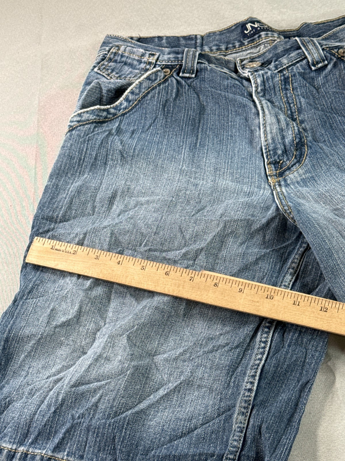 JNCO Denim Cargo Shorts Mens 32 Blue Carpenter Skater Baggy Y2K Jean Shorts