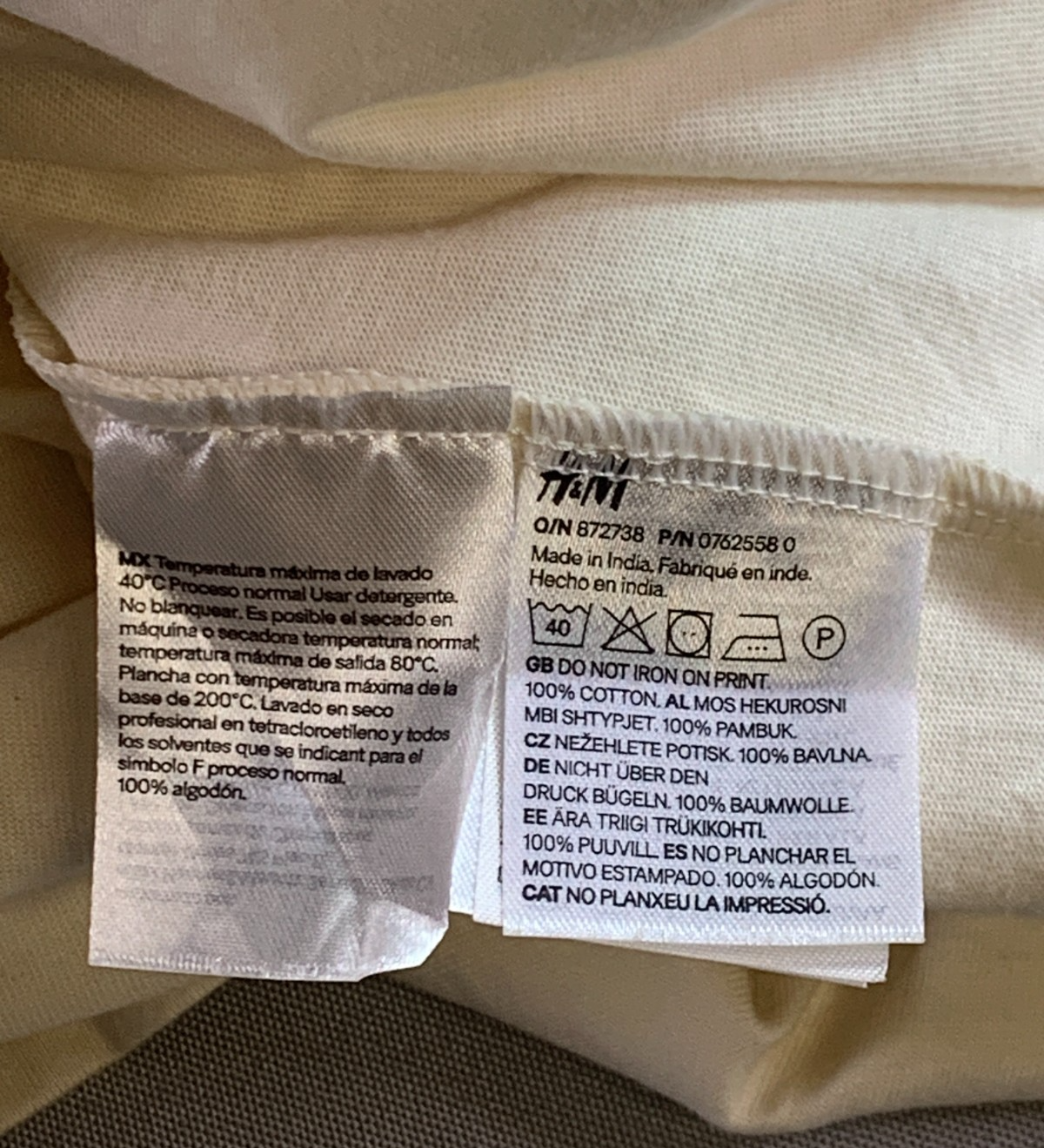 H&M Smiley Originals California Mens L Cream Graphic Tee Happy Face Streetwear