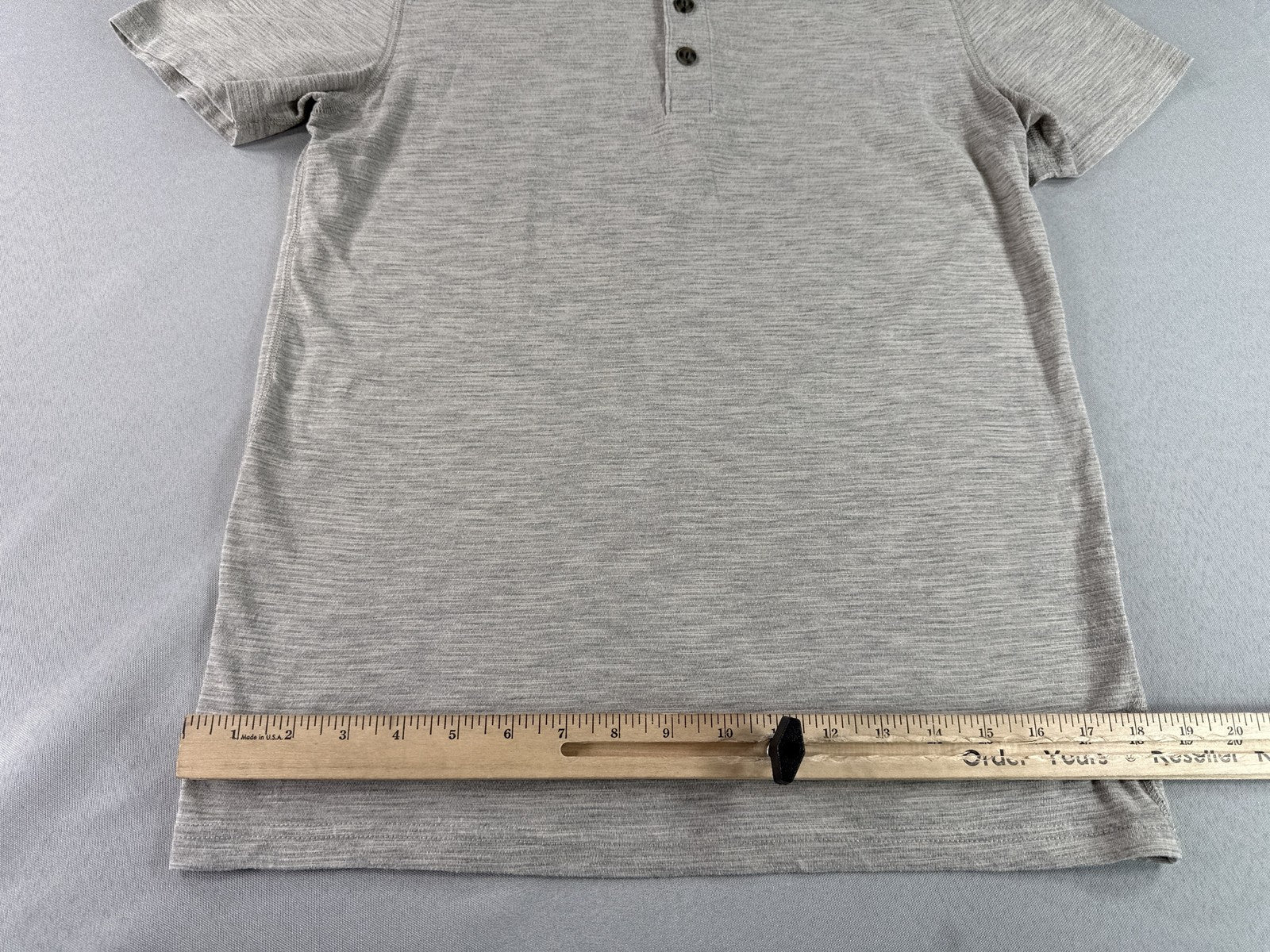 SONOMA Henley Shirt S Gray Cotton Blend Short Sleeve Soft Solid VN Mens Relaxed