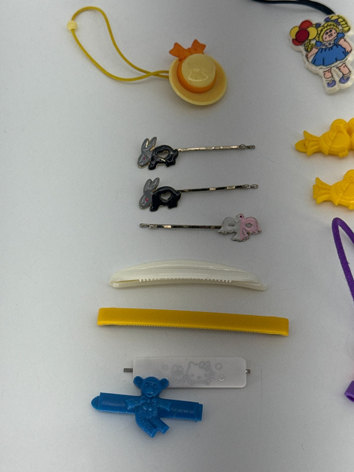 Vintage 1980s Kids Hair Accessories Lot Barrettes Clips Charms Cabbage Patch 20