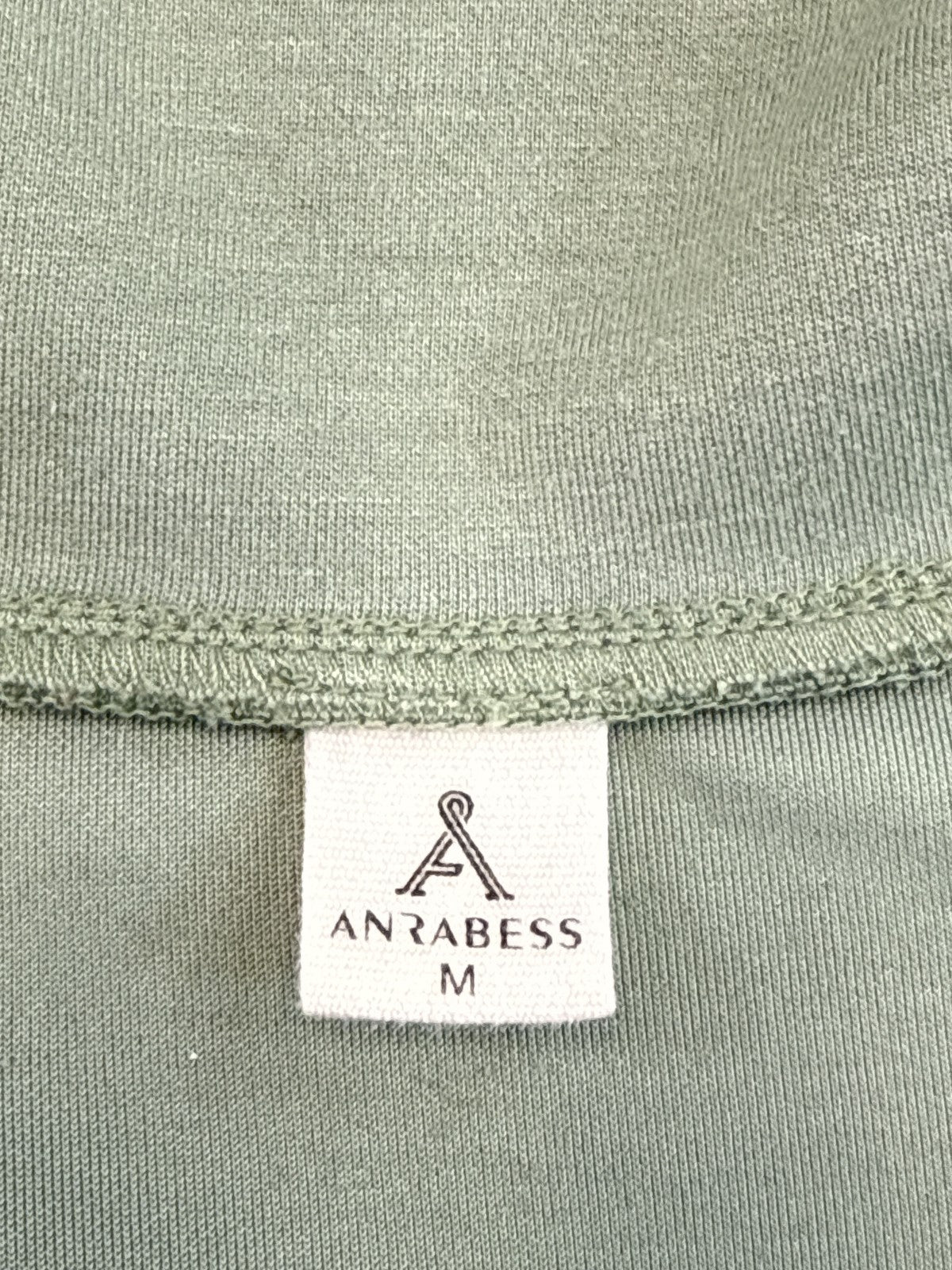 ANRABESS Half Zip Sweatshirt M Mint Green Long Sleeve Relaxed Fit Fleece