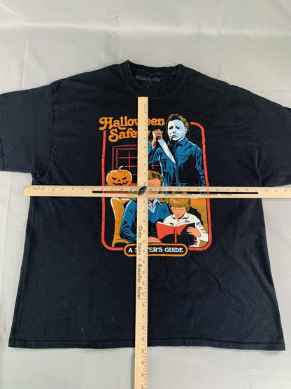 Halloween Safety Shirt Mens 2XL Michael Myers Babysitter Guide Horror Movie Tee