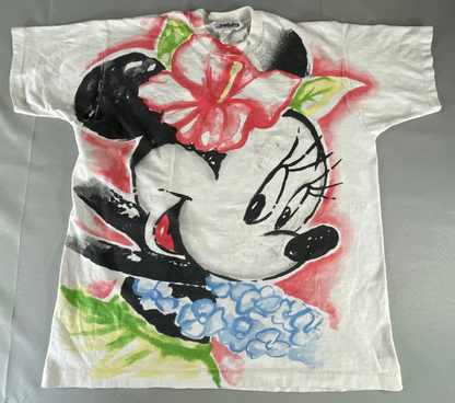 Vintage 90s Disney Minnie Mouse Jerry Leigh Airbrush Tee White XL Single Stitch