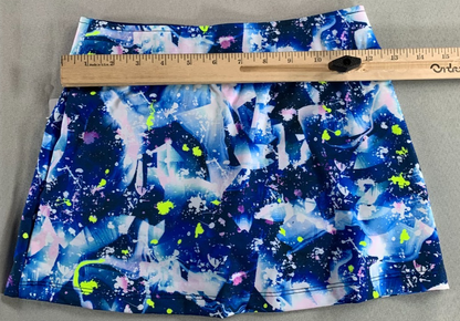 Prince Girls Tennis Skort S 8-9 Cosmic Confetti Blue Stretch Wicking NWT Apparel