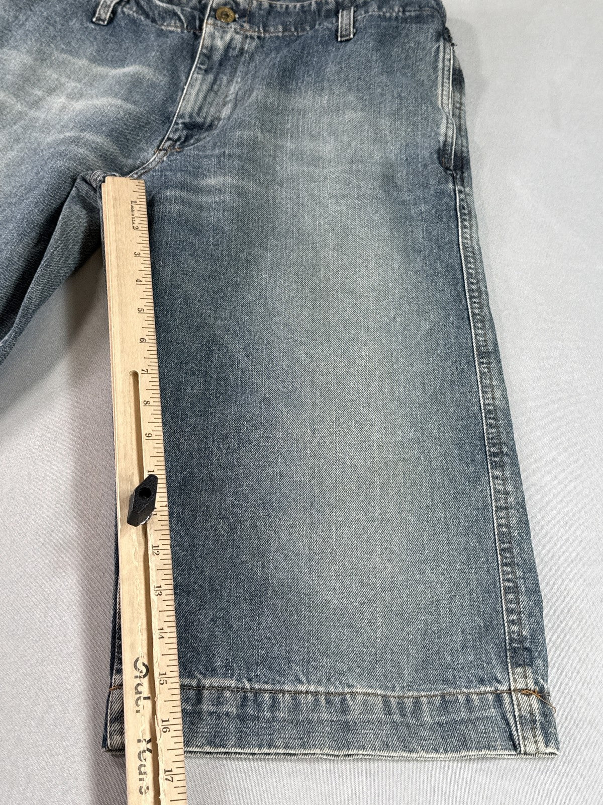 Diesel 737 Bermuda Shorts L Blue 100% Cotton Loose Distressed