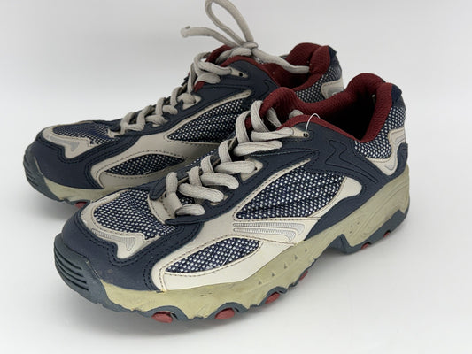 PRIMARK essentials Athletic Sneakers Womens 4 Navy Blue Red Mesh Synthetic Lace