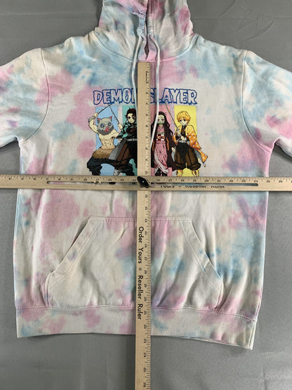 Demon Slayer Hoodie Mens Medium Tie Dye Anime Pullover Graphic Sweatshirt NWT