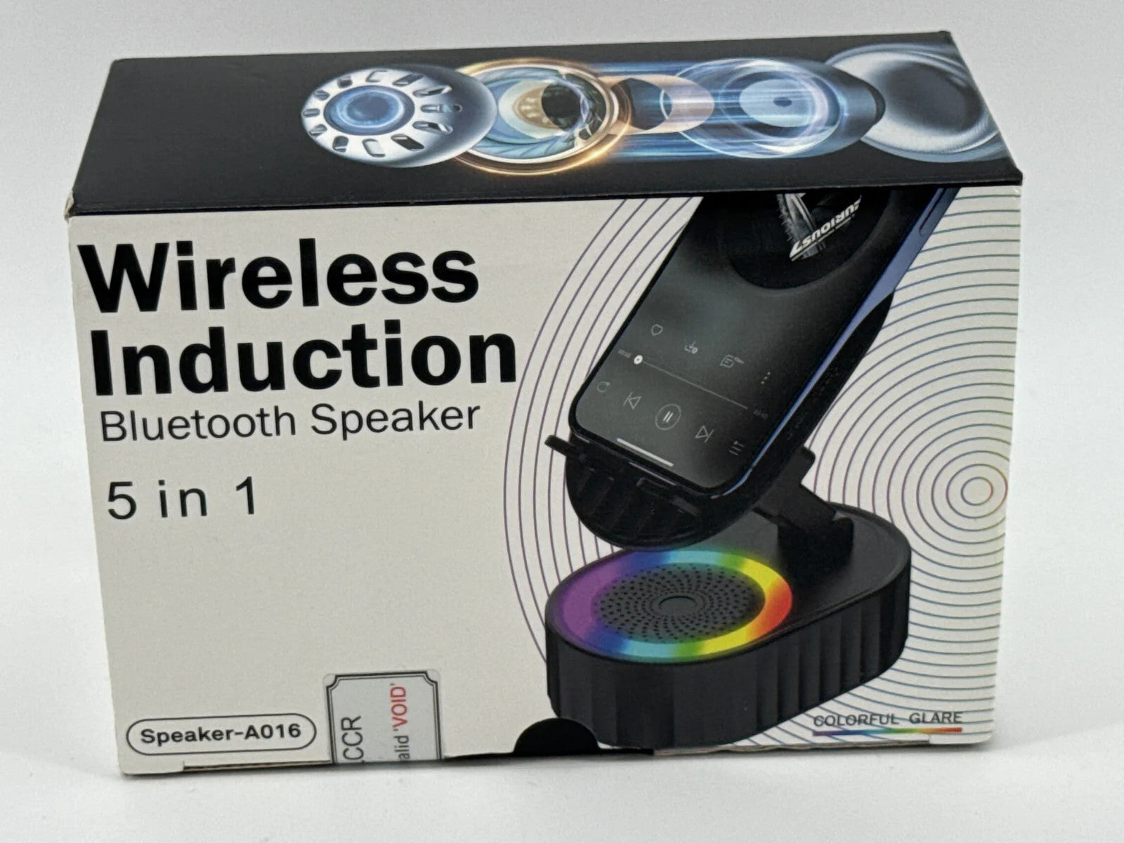 5-in-1 Wireless Induction Bluetooth Speaker Phone Holder RGB Light Rechargeable