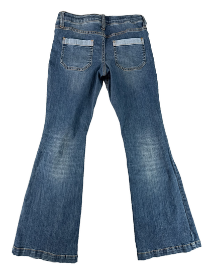 Art Class Girls Flare Jeans Size 16 Blue Stretch Denim Wide Leg Boho Y2K