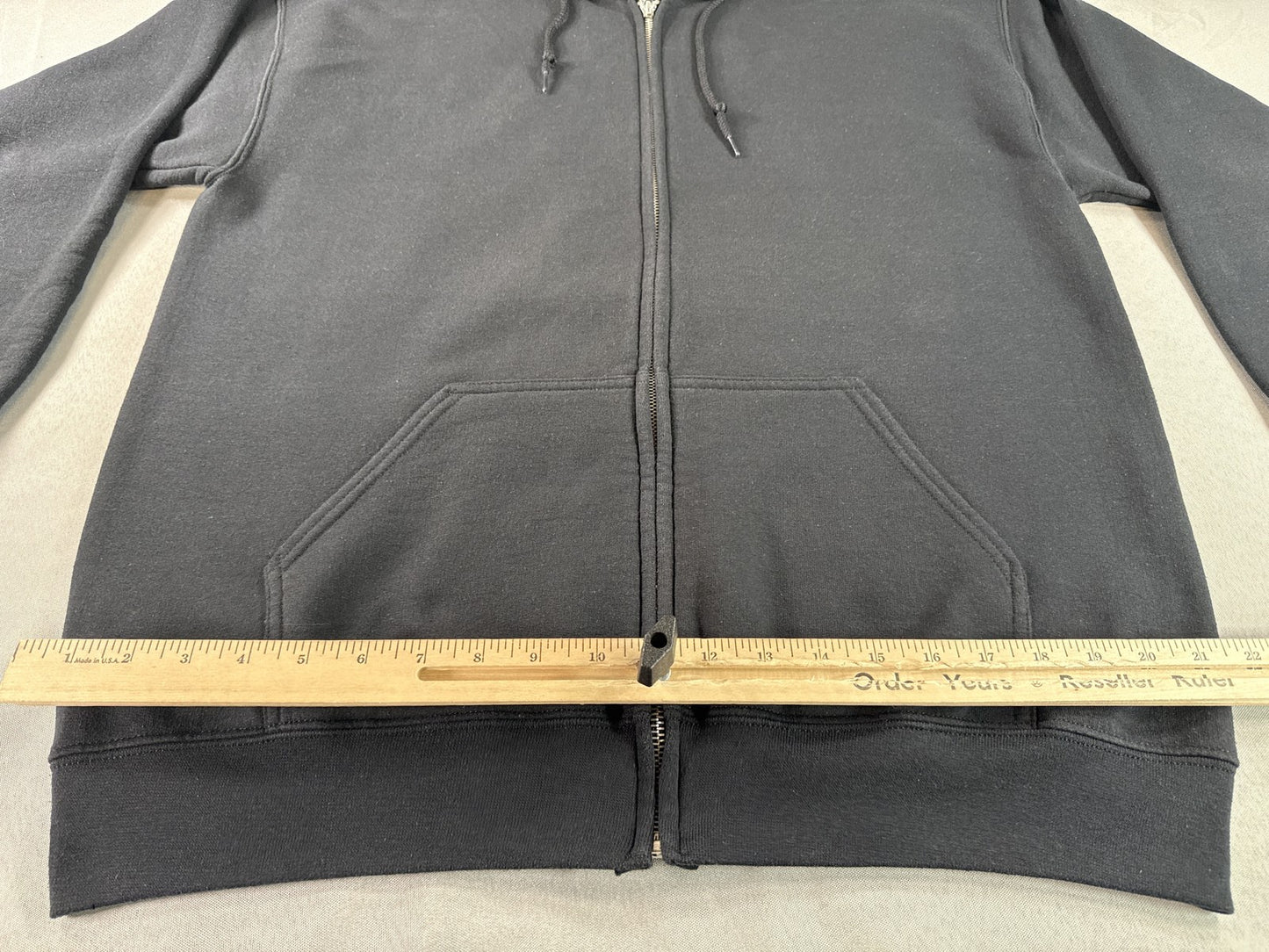 Gildan Heavy Blend Full Zip Hoodie Unisex Black Fleece Regular Fit Long Sleeve L