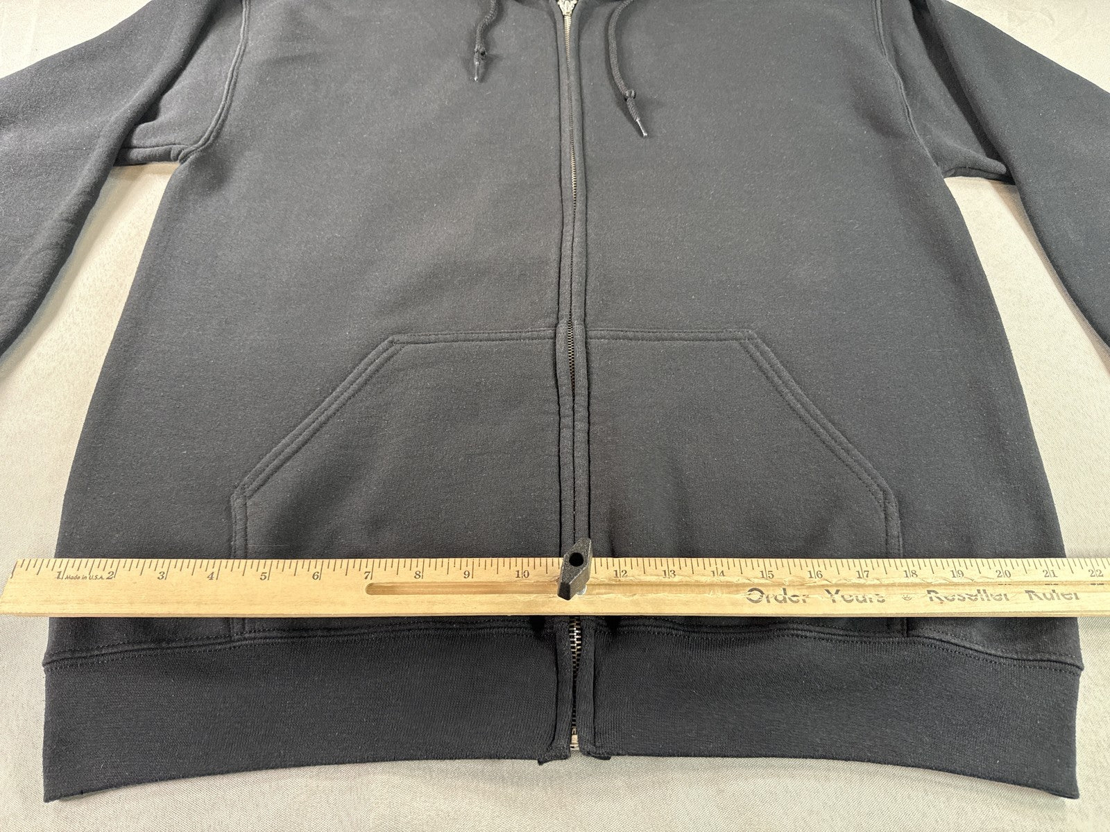 Gildan Heavy Blend Full Zip Hoodie Unisex Black Fleece Regular Fit Long Sleeve L