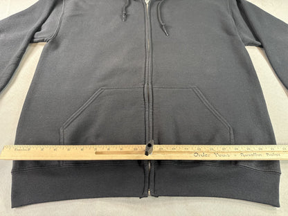 Gildan Heavy Blend Full Zip Hoodie Unisex Black Fleece Regular Fit Long Sleeve L