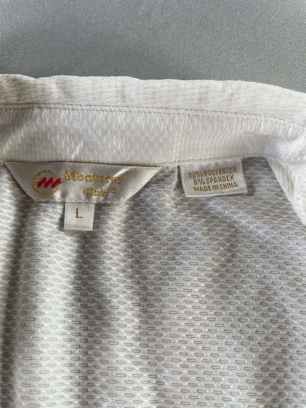 Monterey Club Shirt Womens Large Performance Golf Short Sleeve Crystal Button 92