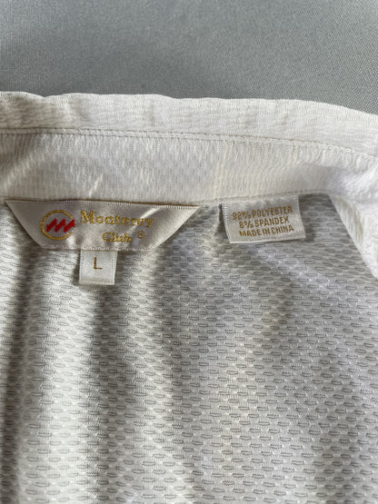 Monterey Club Shirt Womens Large Performance Golf Short Sleeve Crystal Button 92