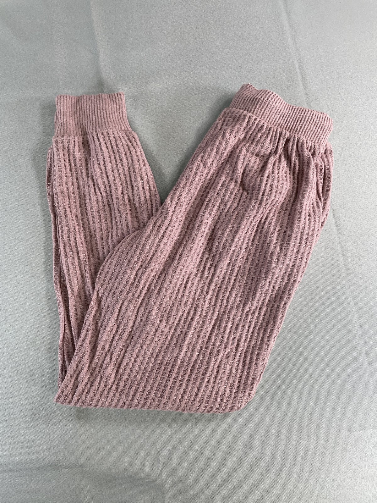 Cozie by Pink Rose Pants Womens Small Lilac Mauve Marled Waffle Knit Lounge