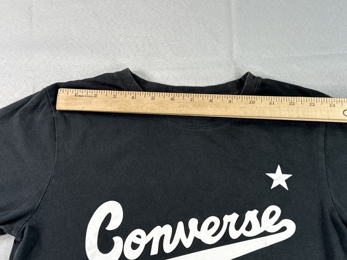 Converse All Star Chuck Taylor Graphic Tee L Black Cotton Crewneck Short