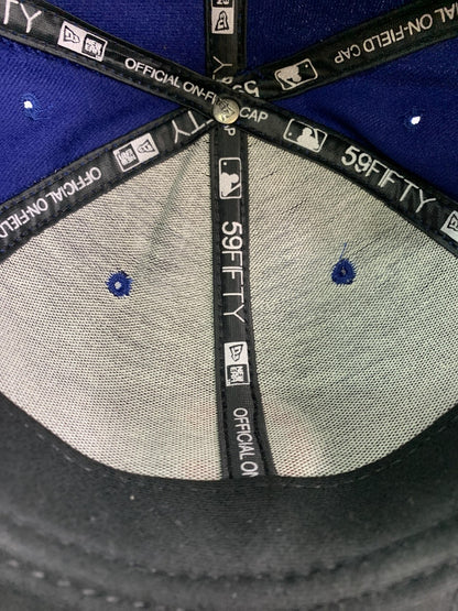 Chicago Cubs Hat Cap Fitted Mens 7 7/8 Blue Red MLB Baseball 59FIFTY New Era 62