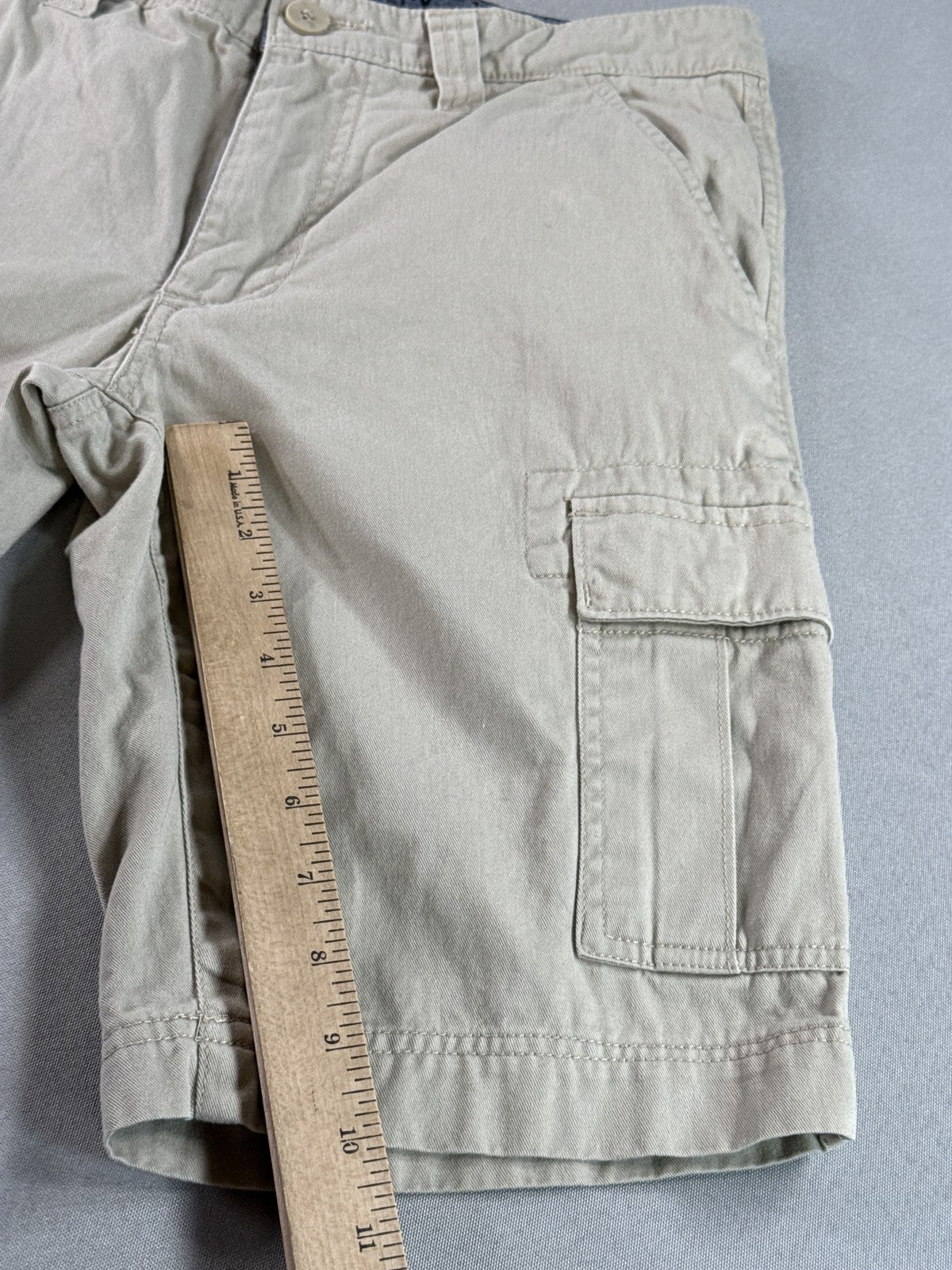 LECAVY Cargo Shorts 28 Khaki Regular Fit Chino Cotton Pockets Outdoor Pants