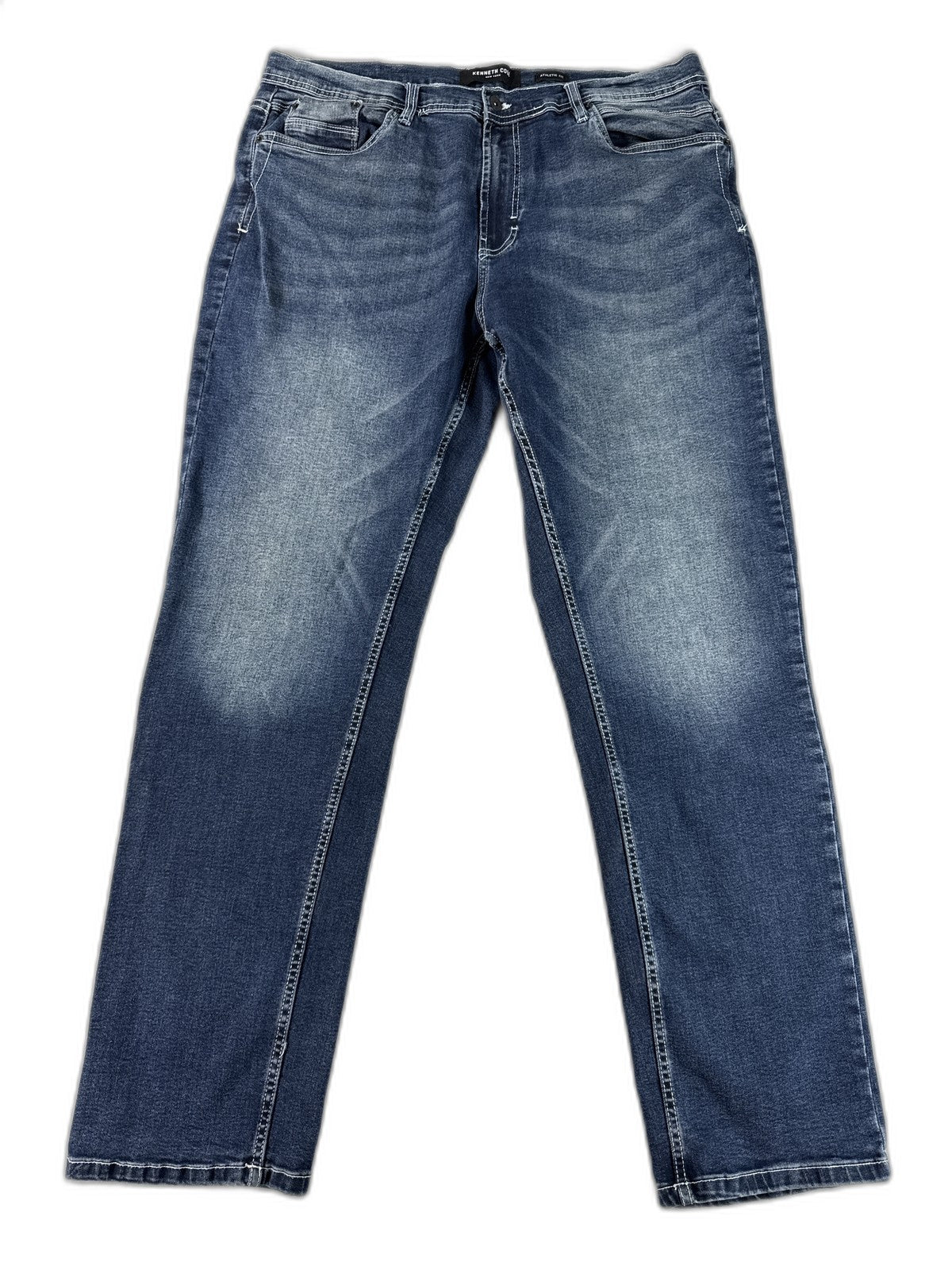 KENNETH COLE Jeans Mens 38X32 Blue Denim Relaxed Fit Distressed Wash Straight