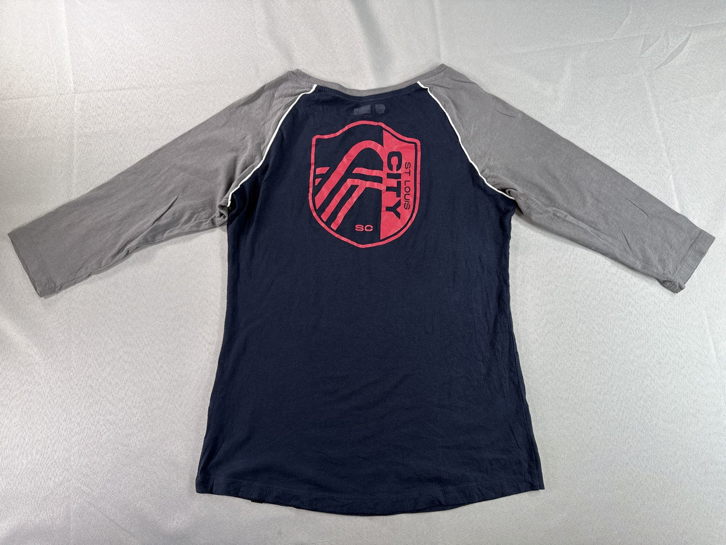ERA Raglan St. Louis City SC MLS Soccer Shirt S Navy Gray Long Sleeve 100% Men