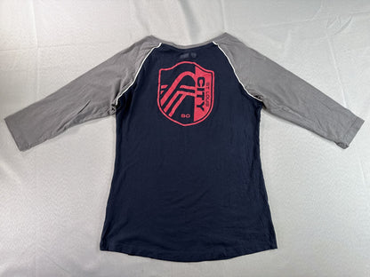 ERA Raglan St. Louis City SC MLS Soccer Shirt S Navy Gray Long Sleeve 100% Men