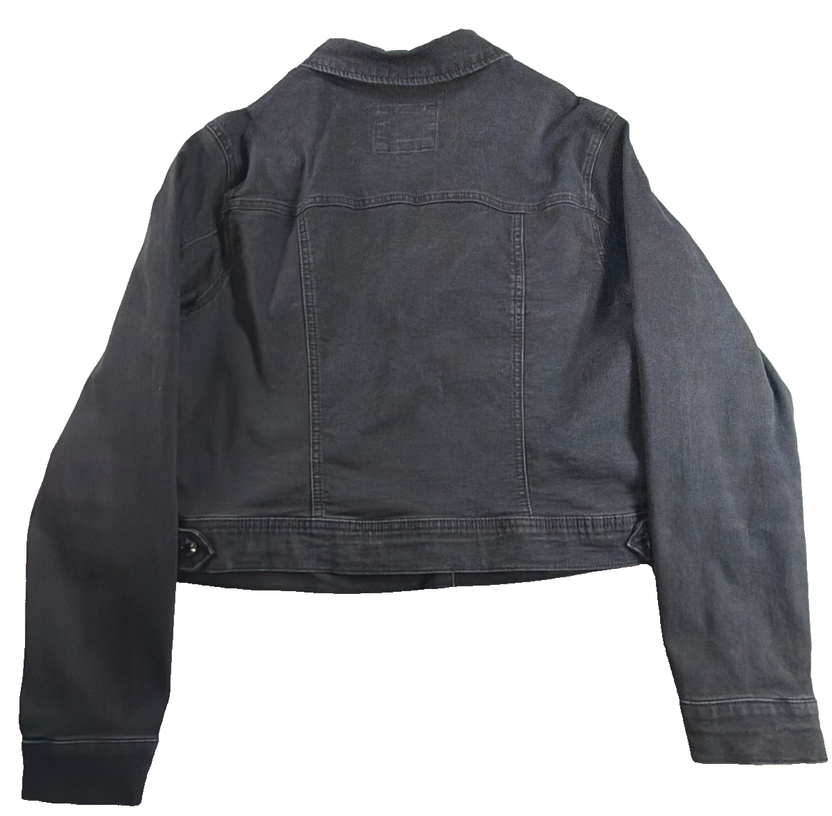 Wax Jean Basic Denim Jacket Womens 3XL Black Stretch Trucker Button Front NWT
