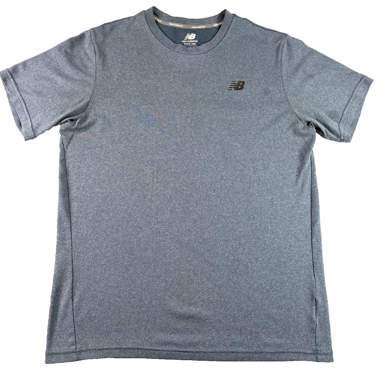 New Balance Mens M Slate Blue Performance Athletic Tee Short Sleeve Mesh Running