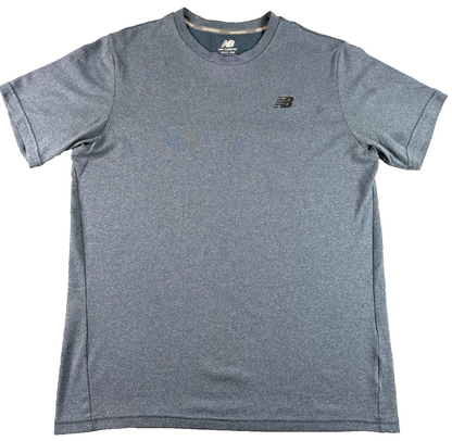 New Balance Mens M Slate Blue Performance Athletic Tee Short Sleeve Mesh Running