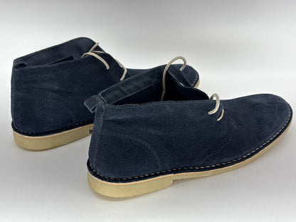 Kurt Geiger Chukka Boots Mens 45 Navy Suede Lace Up Ankle Dress Stylish Genuine