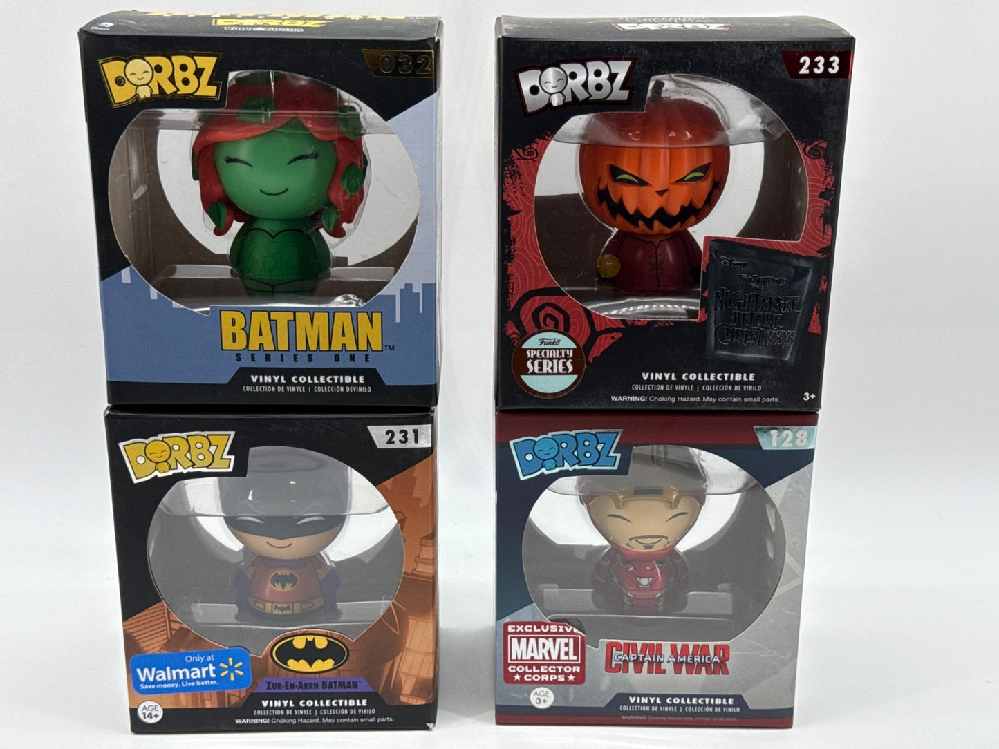 Funko Dorbz Lot Batman Iron Man Pumpkin King Zur En Arrh Poison Ivy Vinyl NWT