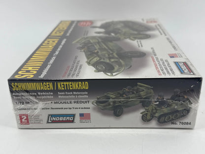 Lindberg 1/72 Schwimmwagen Kettenkrad Model Kit #76084 NEW Sealed WWII Unbranded