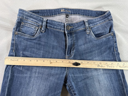 KUT Kloth KP176MA5N Jeans Womens 10 Blue Distressed Straight Leg Cotton Spandex
