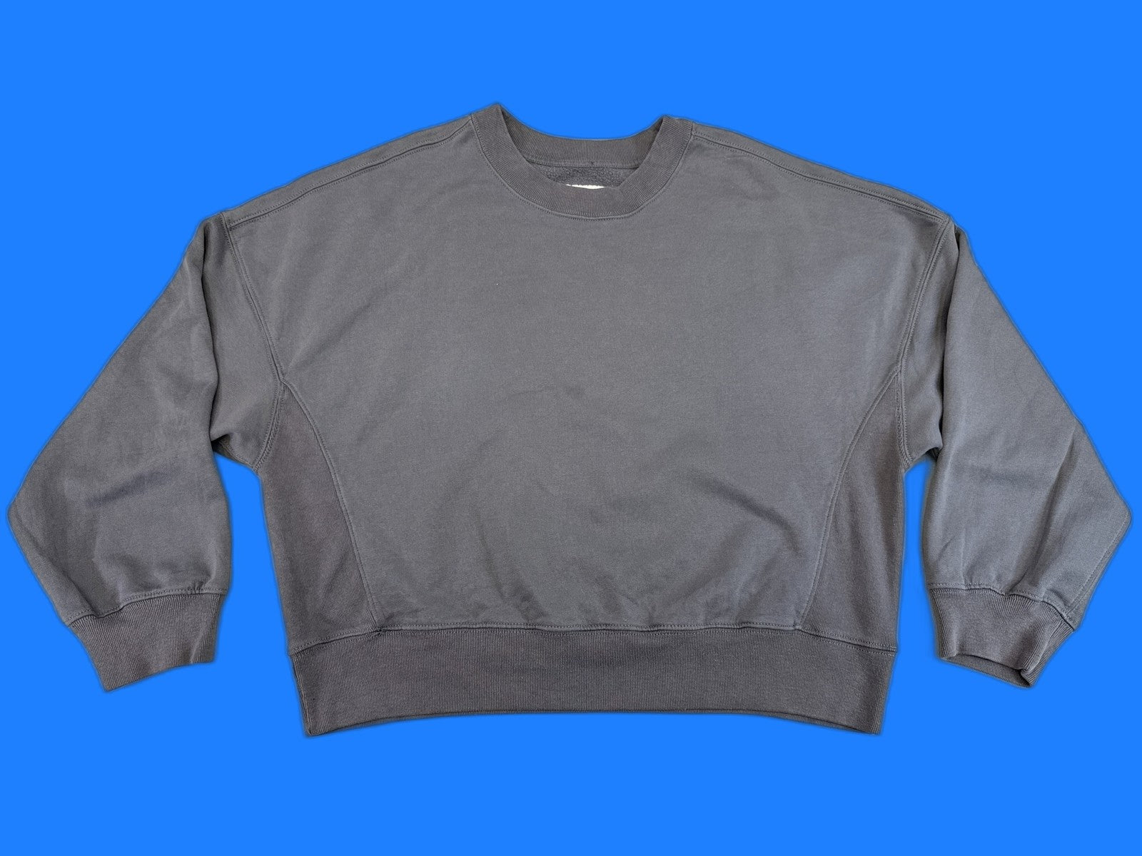 Abercrombie Fitch Vintage Look Crewneck Sweatshirt L Gray Cotton Long Sleeve Men