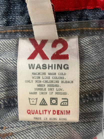 Vintage X2 Jeans Size 0 Y2K Made in Hong Kong Button Hem Mid Rise Denim Apparel