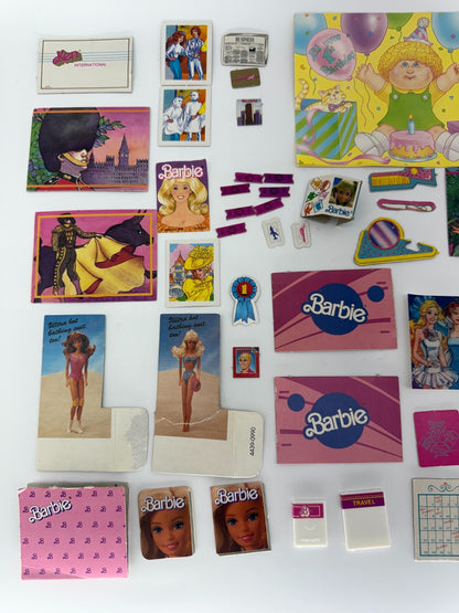 Vintage Barbie 1980s Paper Ephemera Lot Booklets Cards Stickers Inserts Ken 80s