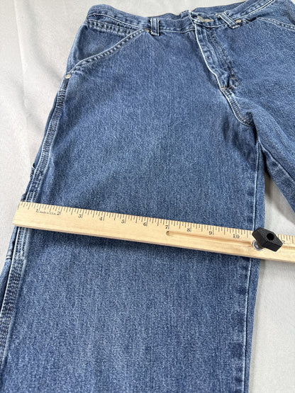 Wrangler Jeans 29 x 30 Mens 29x30 Blue Denim Straight Leg Vintage Wash Cotton