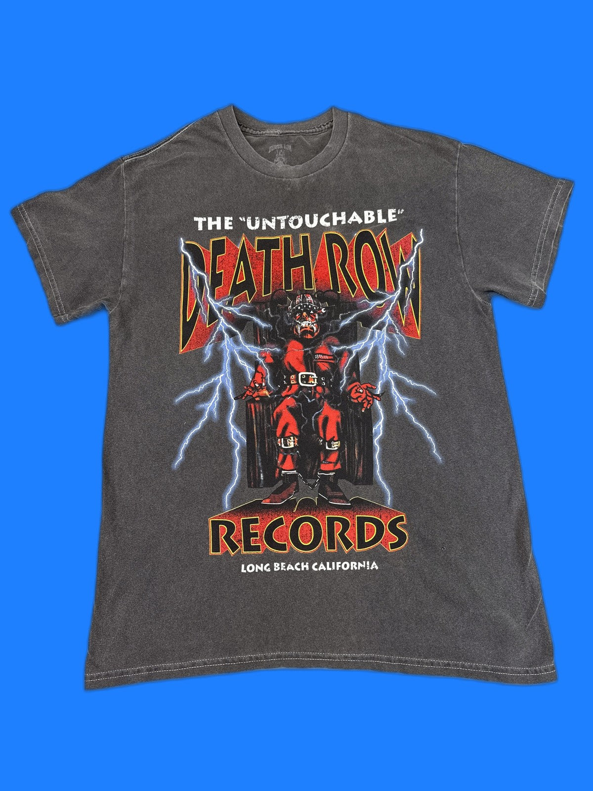 Death Row Records Graphic Tee S S/P Black Cotton Short Sleeve Crewneck All Over