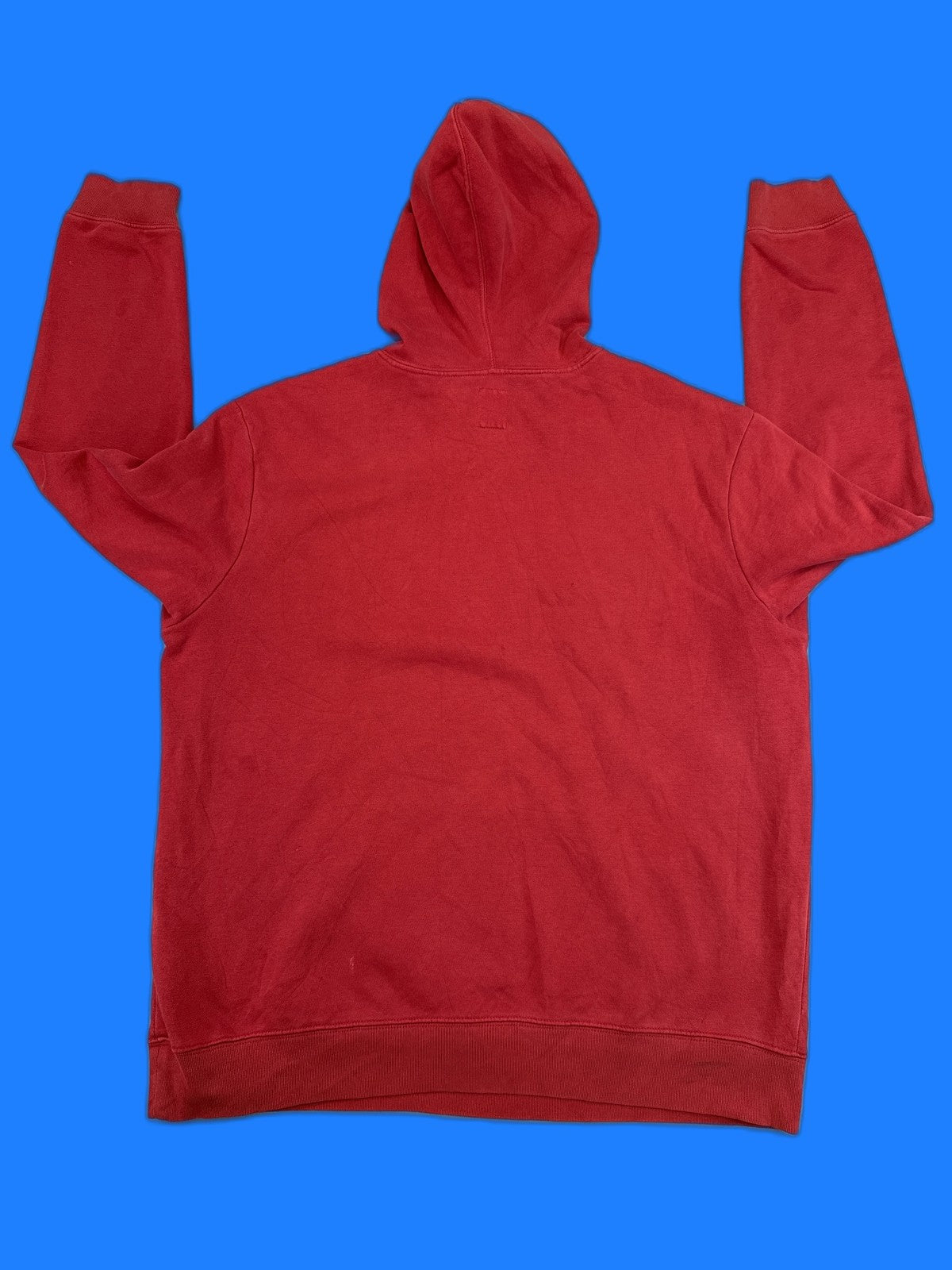 GAP Logo Pullover Hoodie Sweatshirt L Red Cotton Blend Long Sleeve Graphic
