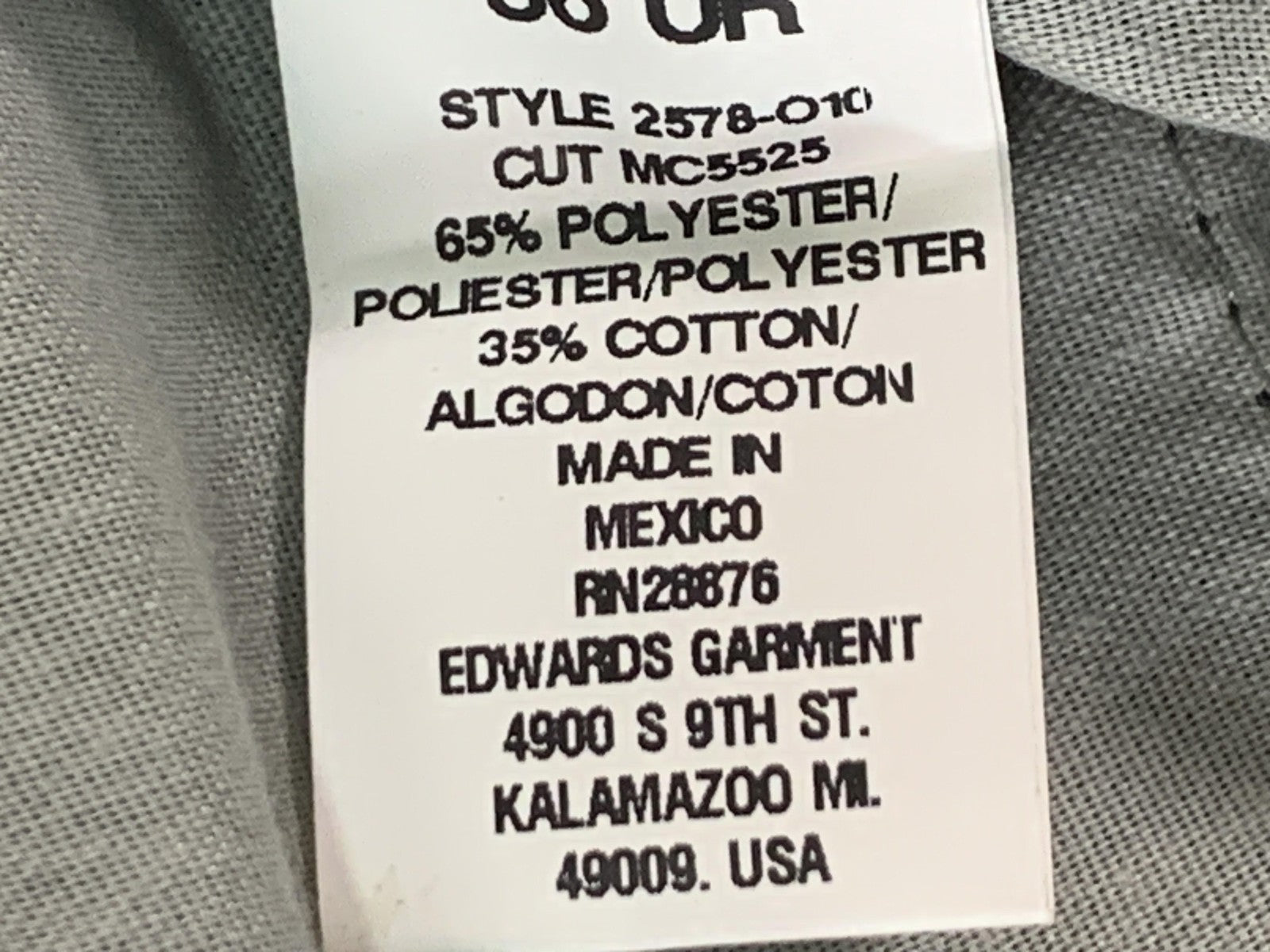 Edwards Chino Pants Mens 36 Black Flat Front Poly Cotton Uniform Work Unbranded