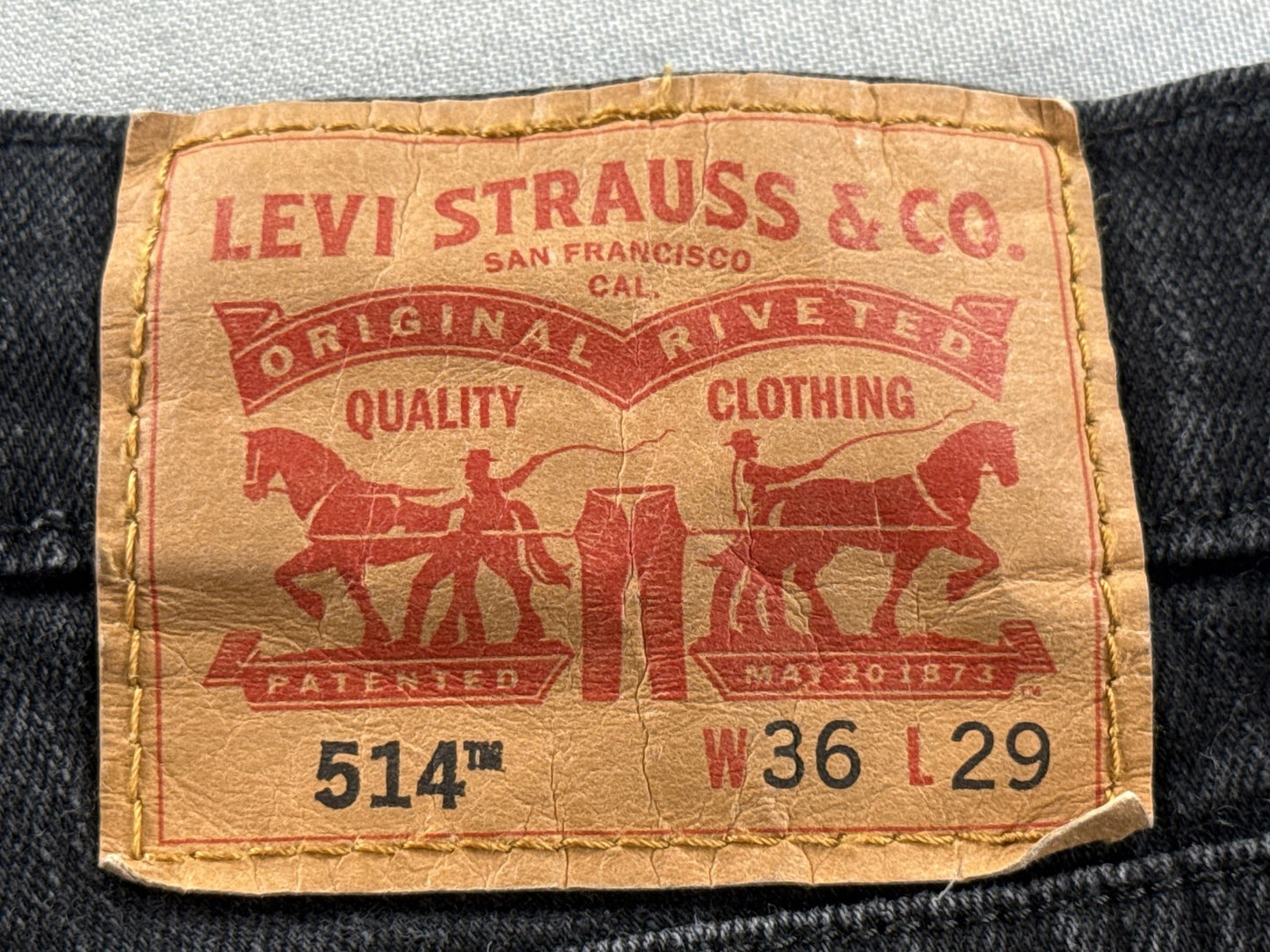 Levi's Straight Leg Jeans W36 L29 Black Denim Unisex Regular Fit Pre Washed