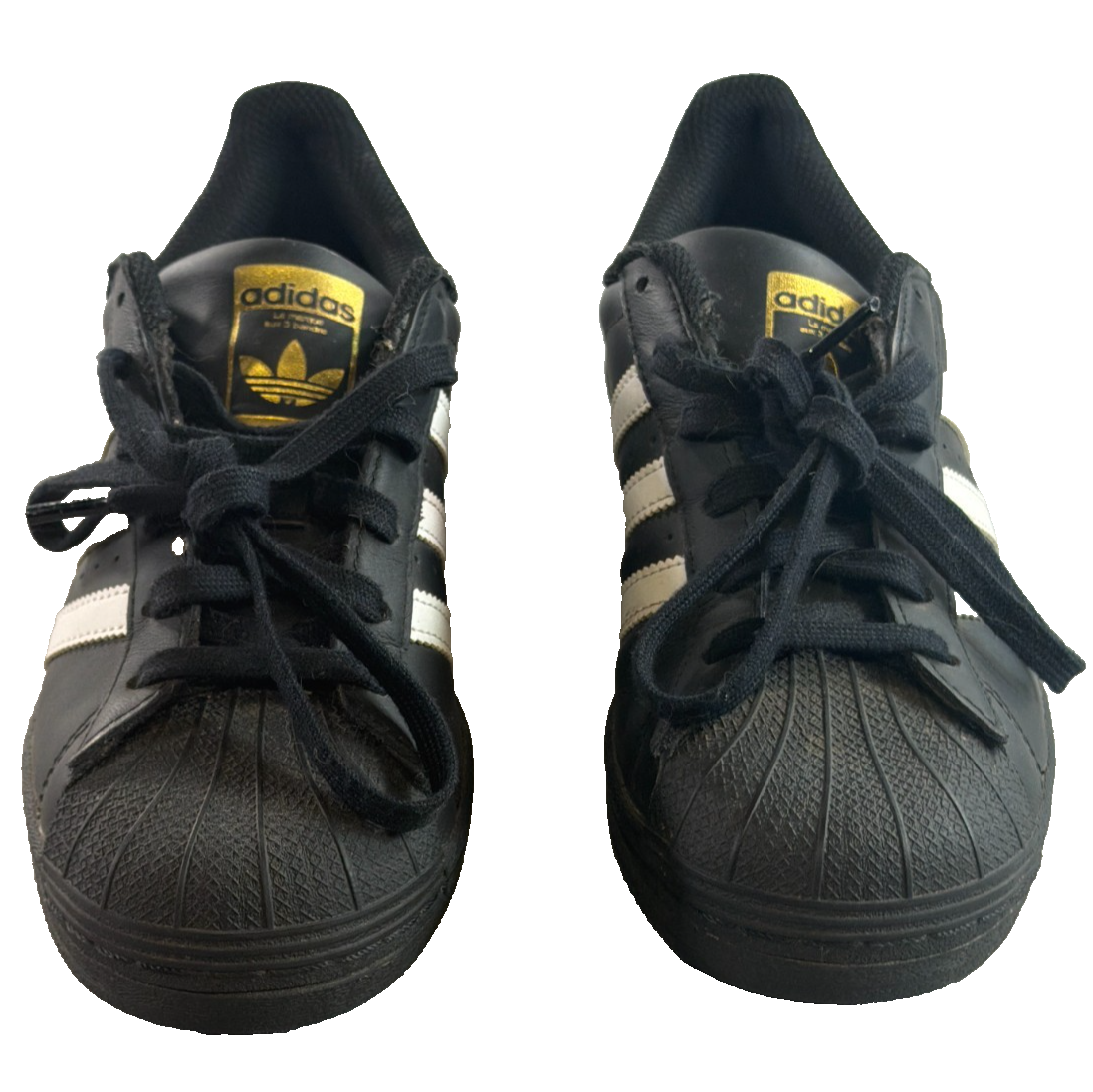 Adidas Superstar EF5398 Black White Gold GS 5.5Y Womens 7 Shell Toe Originals