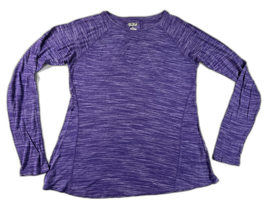 Tek Gear Heathered Long Sleeve Crewneck Top Womens Purple Rayon Polyester M
