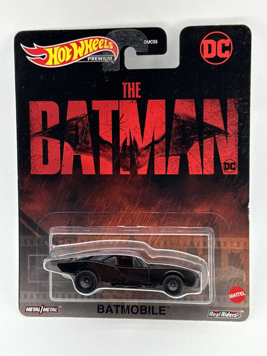 Hot Wheels Premium Batmobile Batman Die Cast Car Black Metal Real Riders DC Toys