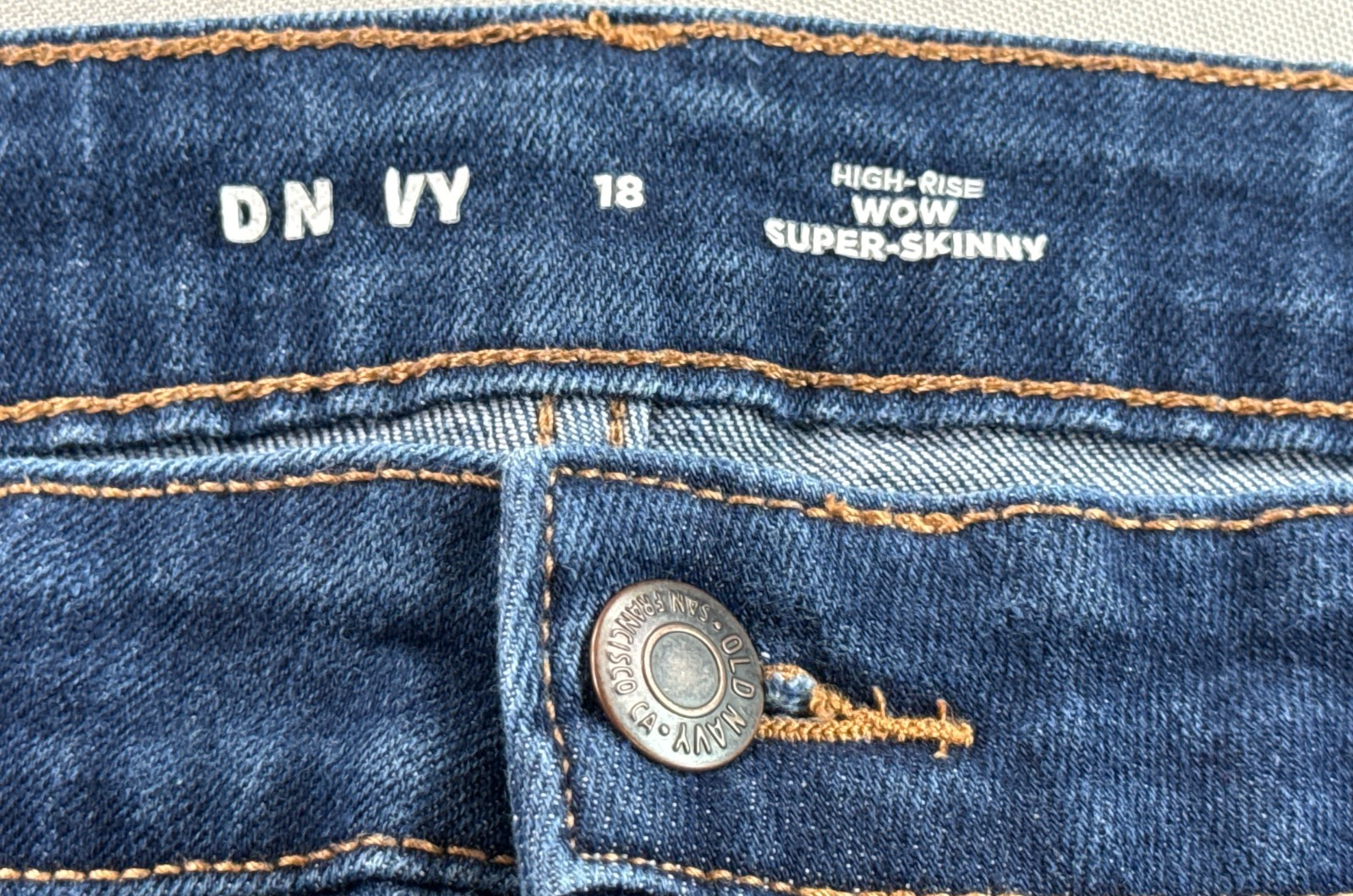 Old Navy WOW Super Skinny Jeans Womens 18 Dark Wash Blue High Rise Stretch Denim