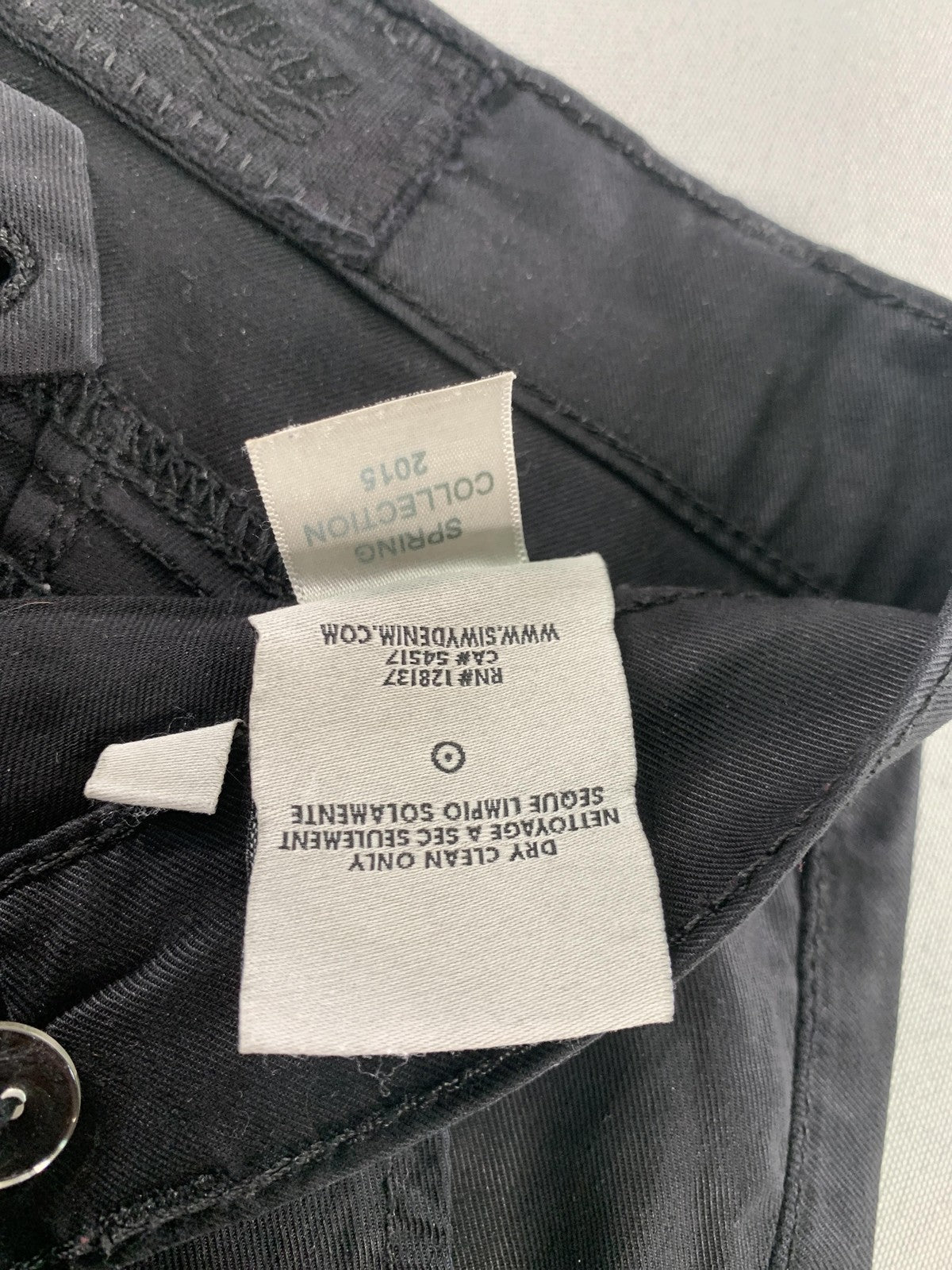 SWY Denim Pants Womens 26 Black Chino Straight Leg Stretch Twill USA Casual on