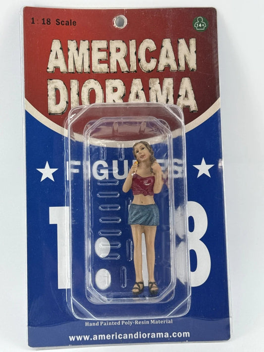 American Diorama 1:18 Lady Figure Ice Cream Girl Resin Model Car Scene New 118