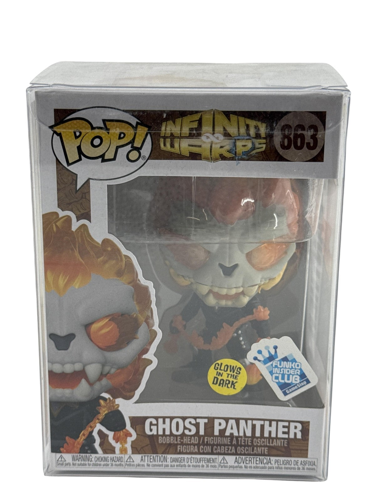Funko Pop Marvel Ghost Panther 863 GameStop Glow In Dark Multicolor Protector